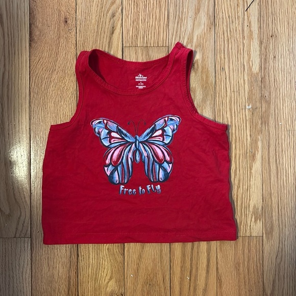 girls butterfly patriotic top - Picture 1 of 2